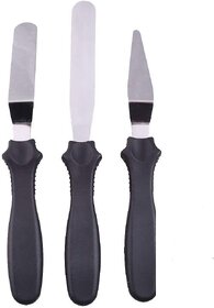 REGAL 3-in-1 Multi-Function Stainless Steel Cake Icing Spatula Knife, Multi Color, Set of 3-Pcs