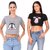 Printed Combo of 2 Crop TOPS of 170 GSM with Bio-Wash 100 Cotton Fabric Tshirts