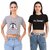 Printed Combo of 2 Crop TOPS of 170 GSM with Bio-Wash 100 Cotton Fabric Tshirts