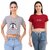 Printed Combo of 2 Crop TOPS of 170 GSM with Bio-Wash 100 Cotton Fabric Tshirts