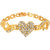 Memoir Brass Goldplated AD CZ Imitation Diamond Love Heartshape Bracelet Women Fashion Jewellery (BLNI8192)