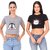 Printed Combo of 2 Crop TOPS of 170 GSM with Bio-Wash 100 Cotton Fabric Tshirts