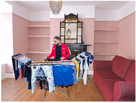 UNIZONE Steel, Plastic, Aluminium Floor Cloth Dryer Stand 12 Month Warranty Standing Cloth Dryer