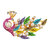 Brass Goldplated Peacock design Colourful Sareepin Dupatta Pin Brooch Men women