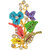 Brass Goldplated Flower design Colourful  Sareepin Dupatta Pin Brooch unisex