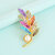 Brass Goldplated Colourful Zari finish Sareepin Dupatta Pin Brooch Men women