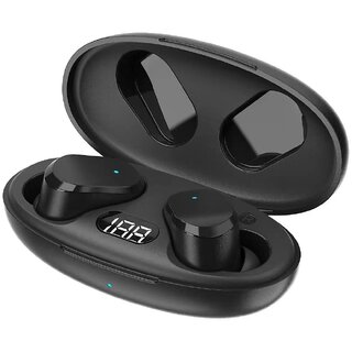 ASE TWS AirBass PowerBuds Earbuds Inbuilt  Type-C Fast Charging Fully Waterproof (Black)