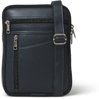 MATRICE messenger bag with blue faux vegan leather(NE-S-0792-Blue)