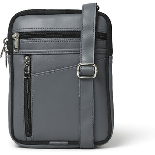 MATRICE messenger bag with grey faux vegan leather(NE-S-0792-Grey)