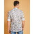 2DUDES BY RDG Men's Printed White Poly Linen Slim Fit Banded Collar Casual Kurta Shirt