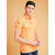 2DUDES BY RDG Men's Solid Orange Cotton Matty Slim Fit Side Slit Polo T-Shirt