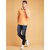 2DUDES BY RDG Men's Solid Orange Cotton Matty Slim Fit Side Slit Polo T-Shirt