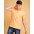 2DUDES BY RDG Men's Solid Orange Cotton Matty Slim Fit Side Slit Polo T-Shirt