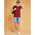 2DUDES BY RDG Men's Solid Maroon Cotton Slim Fit Round Neck T-Shirt