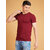 2DUDES BY RDG Men's Solid Maroon Cotton Slim Fit Round Neck T-Shirt