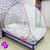 Mosquito Net Polyester Foldable for Single Bed White Color and Pink Patti