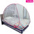 Mosquito Net Polyester Foldable for Single Bed White Color and Pink Patti
