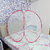 Baby Mosquito Net Polyester Foldable for Baby White Color and Pink Border