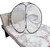 Polyester Washable Foldable Baby Mosquito Net White Color and Black Border for Baby