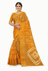 SVB Saree Yellow Colour Bandhani  Cotton Printed Saree