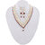 Classique Gold Plated Pearl Floral Necklace with Earring Jewellery Set for Women & Girls