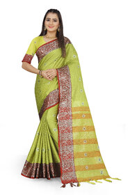 SVB Sarees Yellow Colour Cotton Embellished Saree