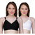 PEACH SMILE Solid Seamed Non Padded Bra For Women-White-Black