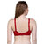 PEACH SMILE Solid Seamed Non Padded Bra For Women-Maroon-Red