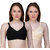 PEACH SMILE Embroadriary Seamed Non Padded Bra For Women-Black-Skin