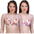 PEACH SMILE Printed Seamed Non Padded Bra For Women-Orange-Pink