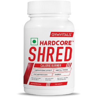 Gymvitals Hardcore Shred Fat Burner, 90 Veg Capsules