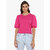 BLANCD Women's Blush Pink Cotton Regular Fit Solid T-shirt