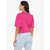 BLANCD Women's Blush Pink Cotton Regular Fit Solid T-shirt