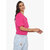 BLANCD Women's Blush Pink Cotton Regular Fit Solid T-shirt