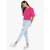 BLANCD Women's Blush Pink Cotton Regular Fit Solid T-shirt