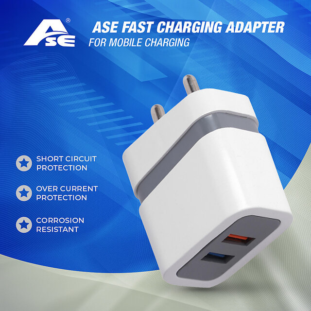 Buy ASE 2.4 Amp Fast Charging Mobile Adaptor with Free Micro USB Cable ...