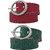 Exotique Green & Red Faux Leather Belt Combo For Women (WC0026MU)
