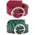 Exotique Green & Red Faux Leather Belt Combo For Women (WC0026MU)