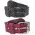 Exotique Brown & Black Faux Leather Belt Combo For Women (WC0038MU)