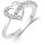 Vighnaharta Valentines (CZ) Silver and Rhodium Plated Ring - VFJ1076FRR