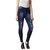 Miss Chase Women's Blue Skinny Fit Mid Rise Mildly Distressed Regular Length Ripped Denim Jeans
