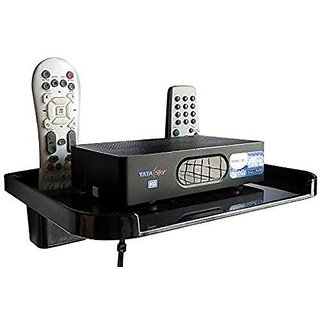 Set Top Box Stand/DTH Stand/WIFI Router Stand/Set Top Box Wall Mount Stand With 2 Remote Holder Plastic Wall Shelf