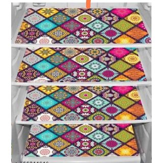 REVAXO PVC Fridge Multi Purpose Mats/Fridge Mats Set of 4 / Refrigerator Mats Set- Multicolour 277