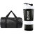 Snipper Combo of Leatherite  Gym Bag (Black),  spider Shaker (  White) Gym Fitness kit.B