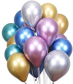 Lalantopparties Shiny Chrome Balloons Birthdays,Anniversaries ,Weddings,Functions,Pink Pack Of 5