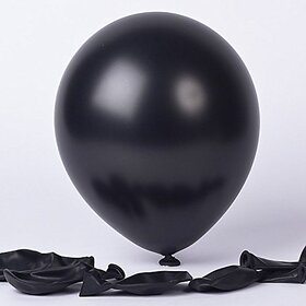 Lalantopparties Metallic Balloon Shiny Finish Birthday, Anniversary,baby surprise,Black Pack Of 25