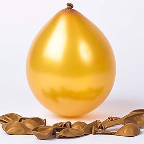 Lalantopparties Metallic Balloon Shiny Finish Birthday, Anniversary, baby surprise,Gold Pack Of 25