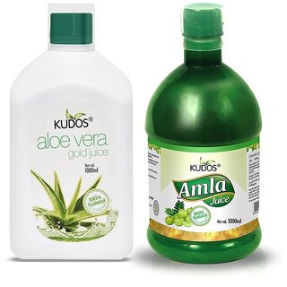 Kudos AoleVera Gold juice And Amla Ras Combo Pack Of 2