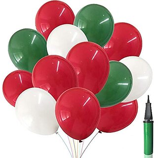 Lalantopparties Combo Pack Balloon Christmas Decoration Latex Balloon 100, and 1pc Pump Pack of 1