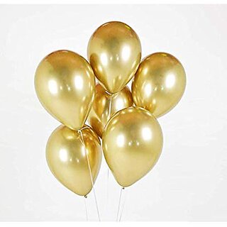 Lalantopparties Shiny Chrome Balloons Birthdays,Anniversaries ,Weddings,Functions,Gold Pack Of 5